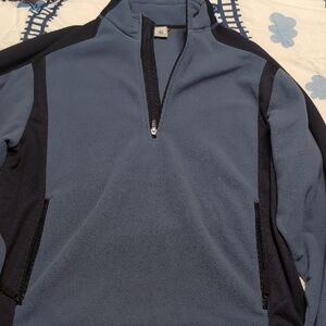 Blue and Black Quarter-Zip Pullover